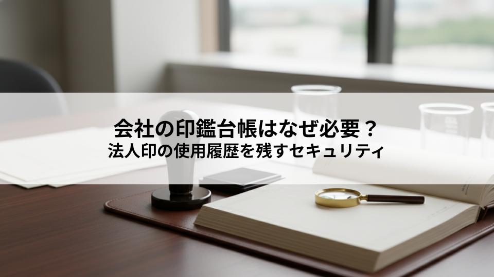 会社の印鑑台帳はなぜ必要?法人印の使用履歴を残すセキュリティ管理術とは
