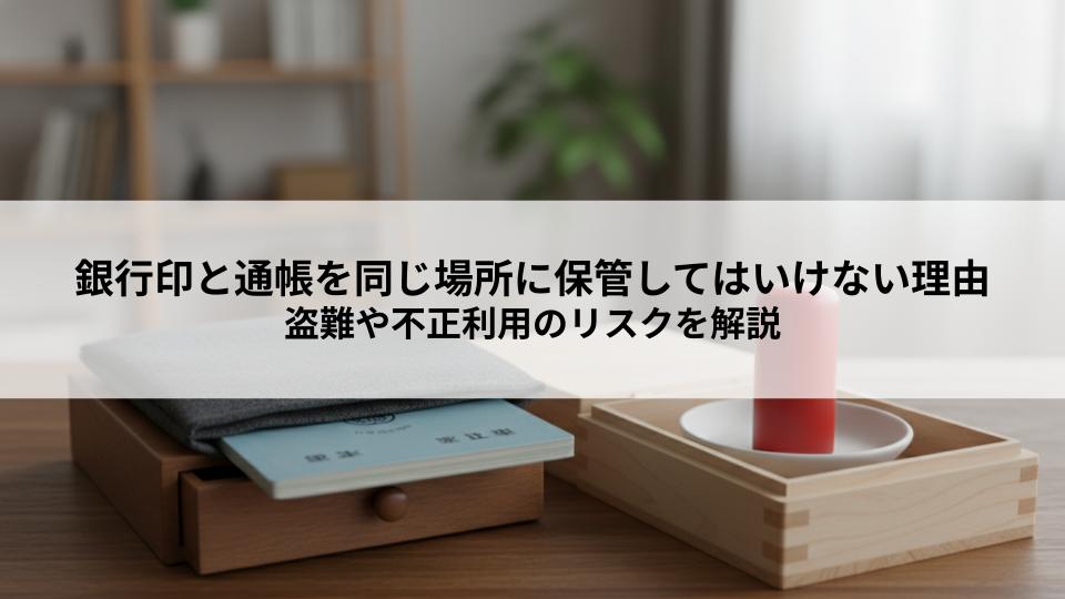 銀行印と通帳を同じ場所に保管してはいけない理由とは?盗難や不正利用のリスクを解説